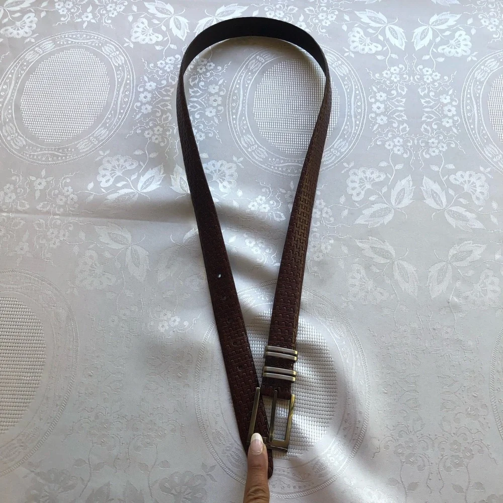 PGA Tour Textured Brown Top Grain Leather Belt with Silver Buckle Men’s Size 40